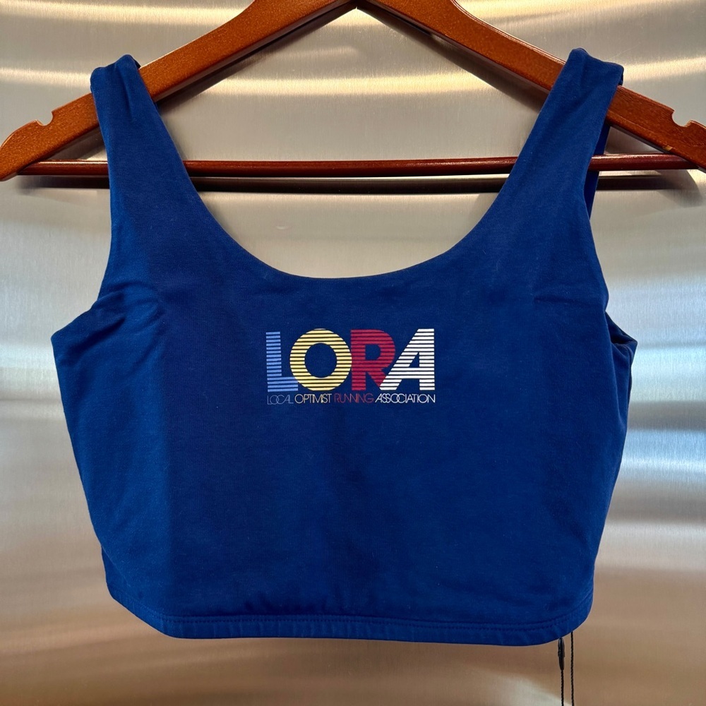 NWT MadHappy Local Optimist Run Club Top Biker Athletic Tank in Starry Blue Navy